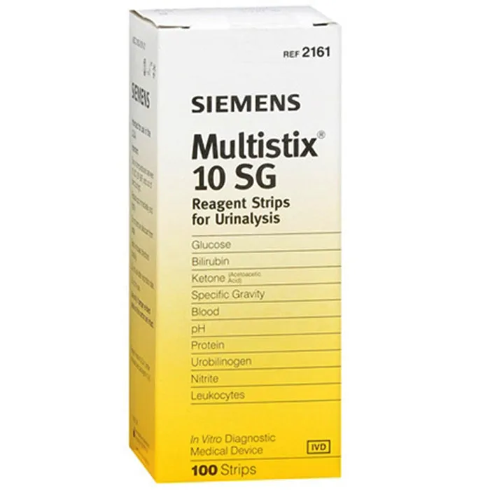 10 SG Multistix Reagent Strips by Siemens 2161 (100/bottle)