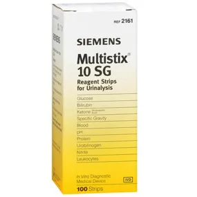 10 SG Multistix Reagent Strips by Siemens 2161 (100/bottle)