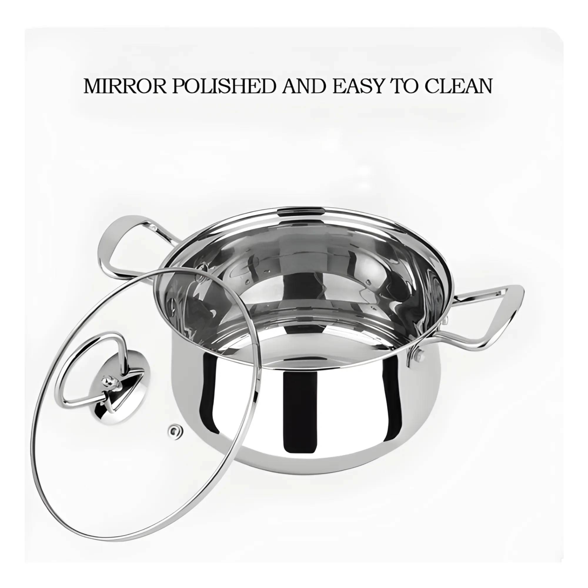 10Piece Stainless Steel Pot Set With Glass Lids Id-140