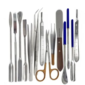14 Pcs Stainless Steel Laboratory Micro Spatulas Sampling Set with Comfort Grip