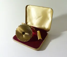 1950s Unused Stratton Vanity Set Vintage Lipstick Holder And Compact Mirror NOS