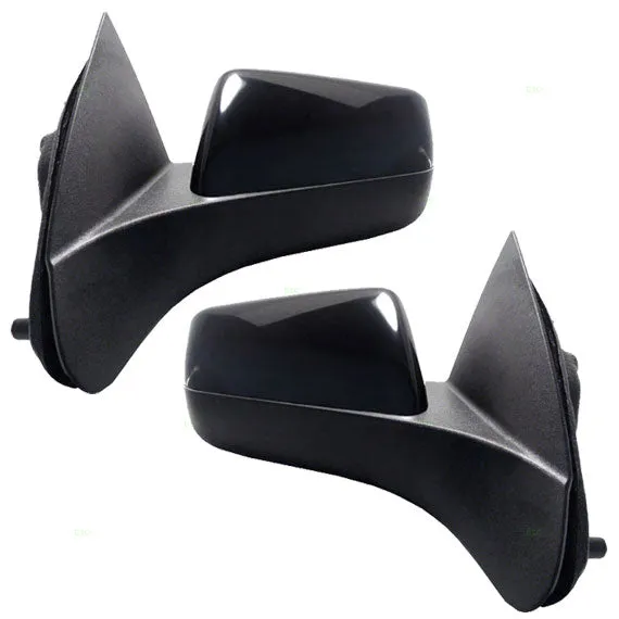 2008-2011 Ford Focus Power Mirror Without Heat Textured Black Base With Paint To Match Black Cover Set LH RH