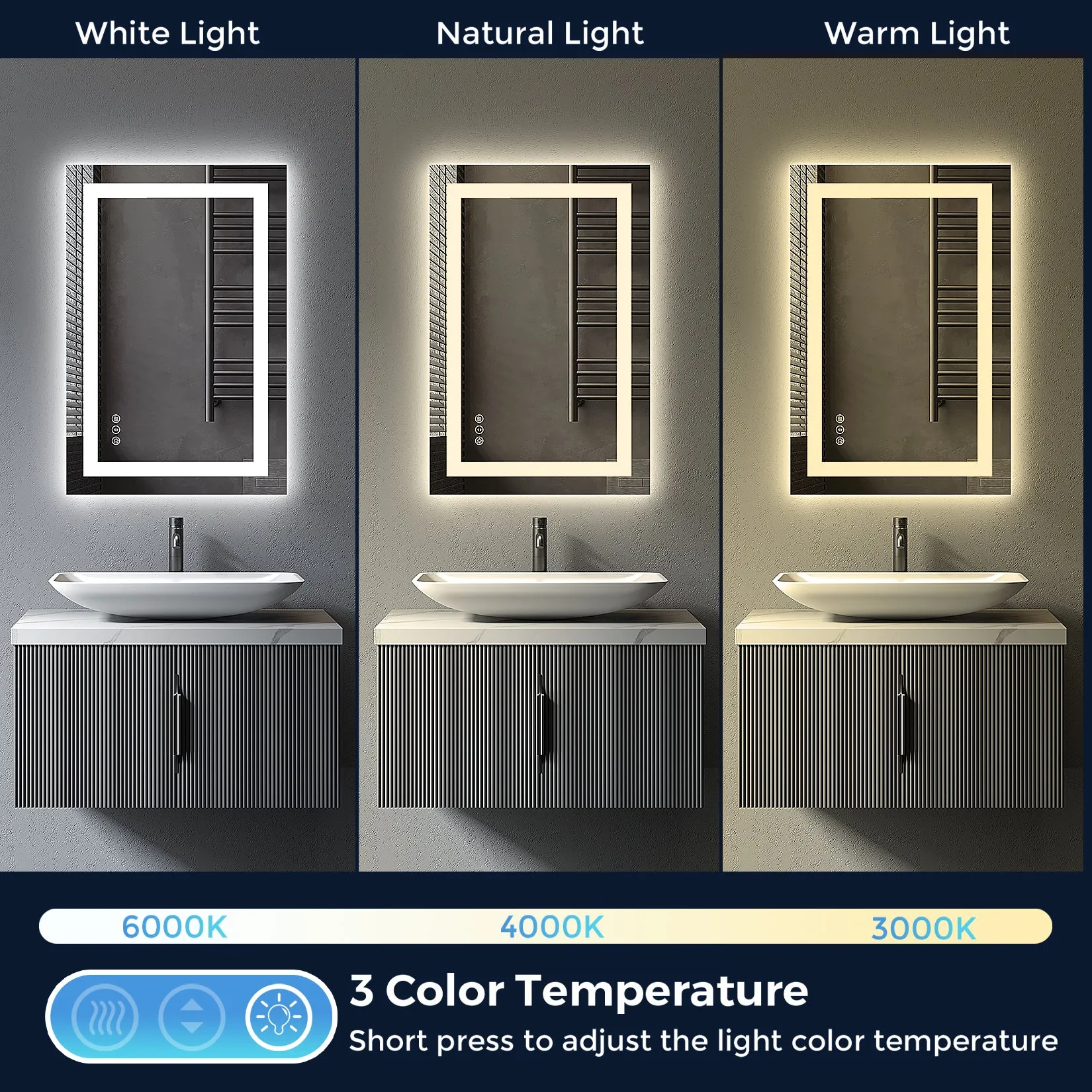 2022 Collection  Backlit   Front-Lighted LED Mirror for Bathroom 24 x 36 Inch