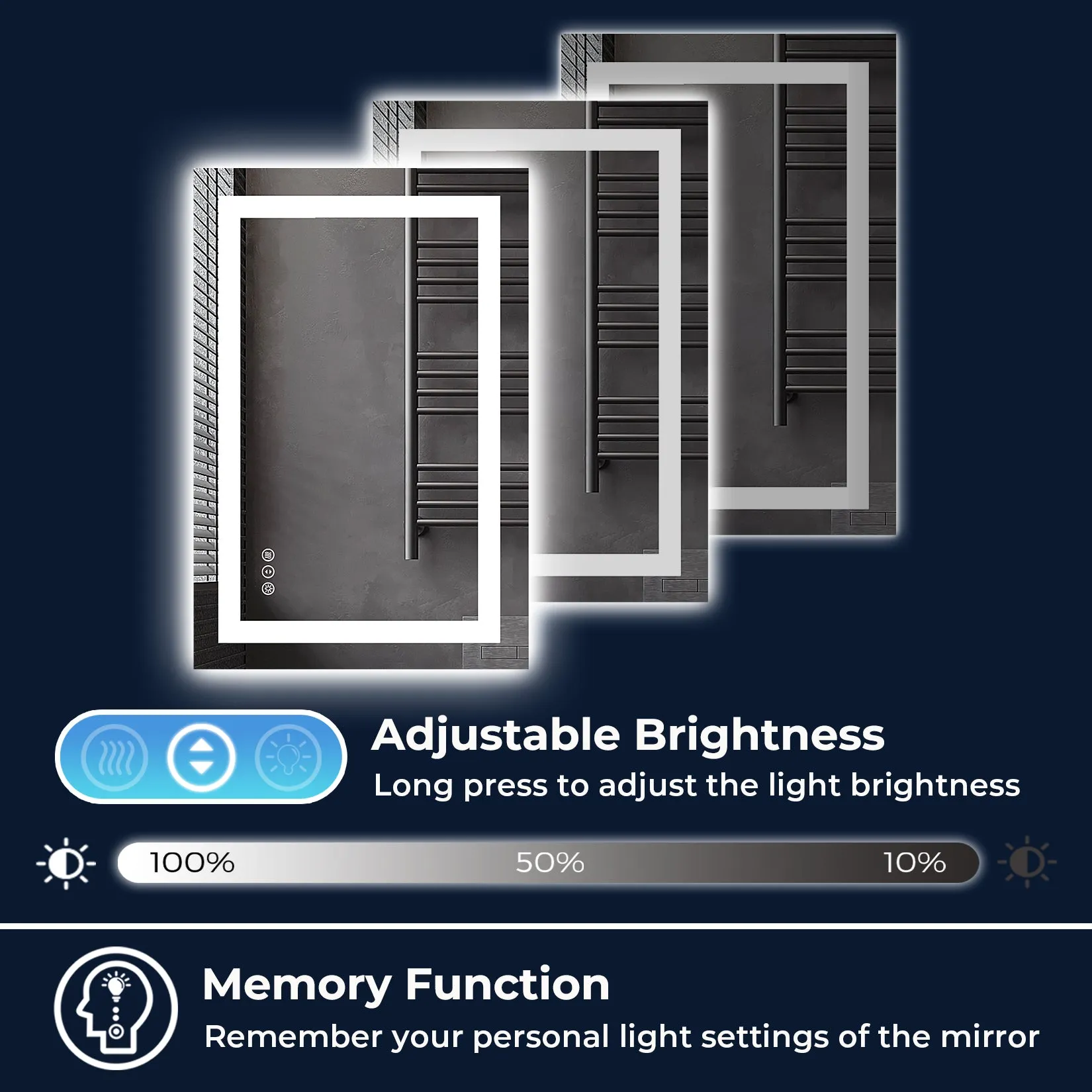 2022 Collection  Backlit   Front-Lighted LED Mirror for Bathroom 24 x 36 Inch