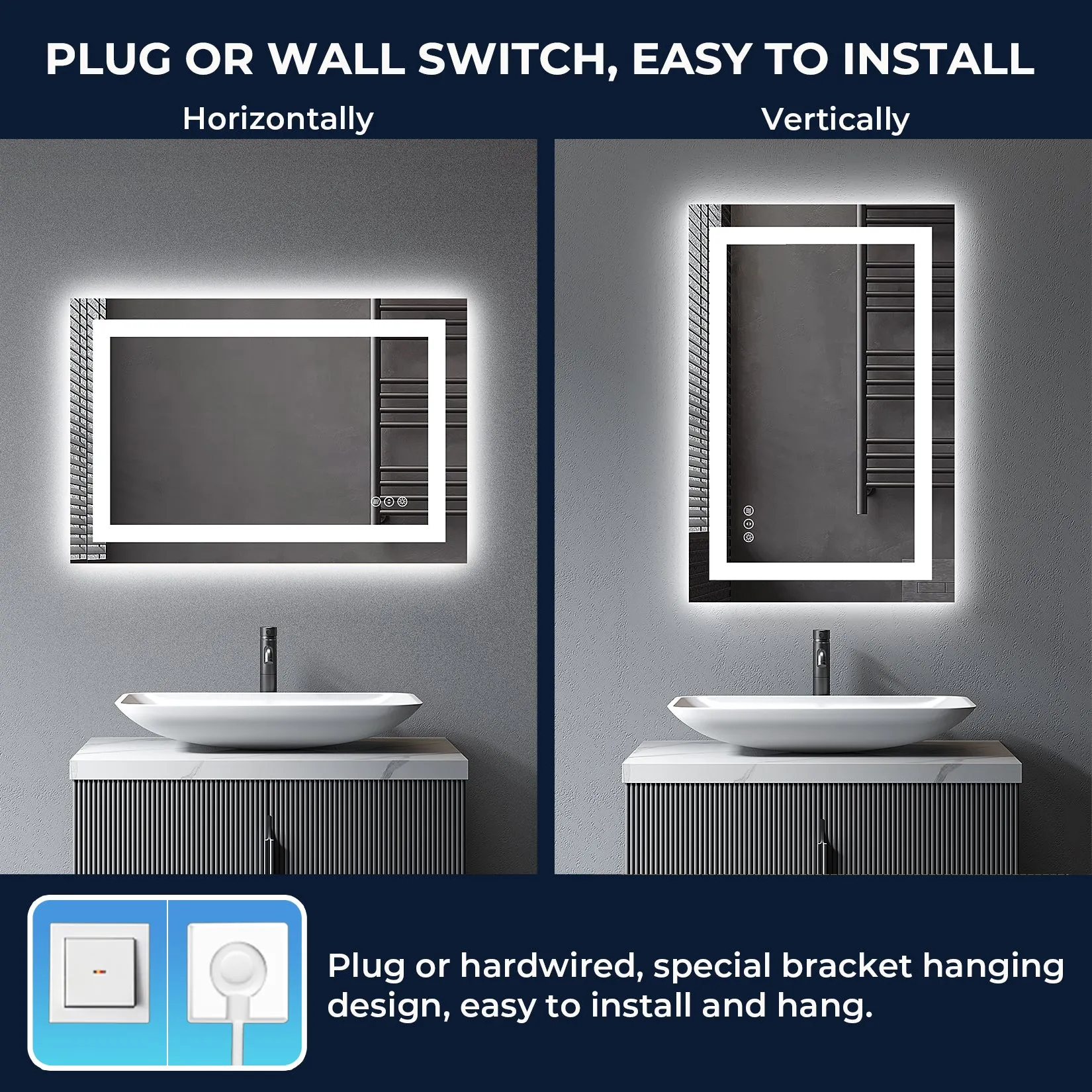 2022 Collection  Backlit   Front-Lighted LED Mirror for Bathroom 24 x 36 Inch