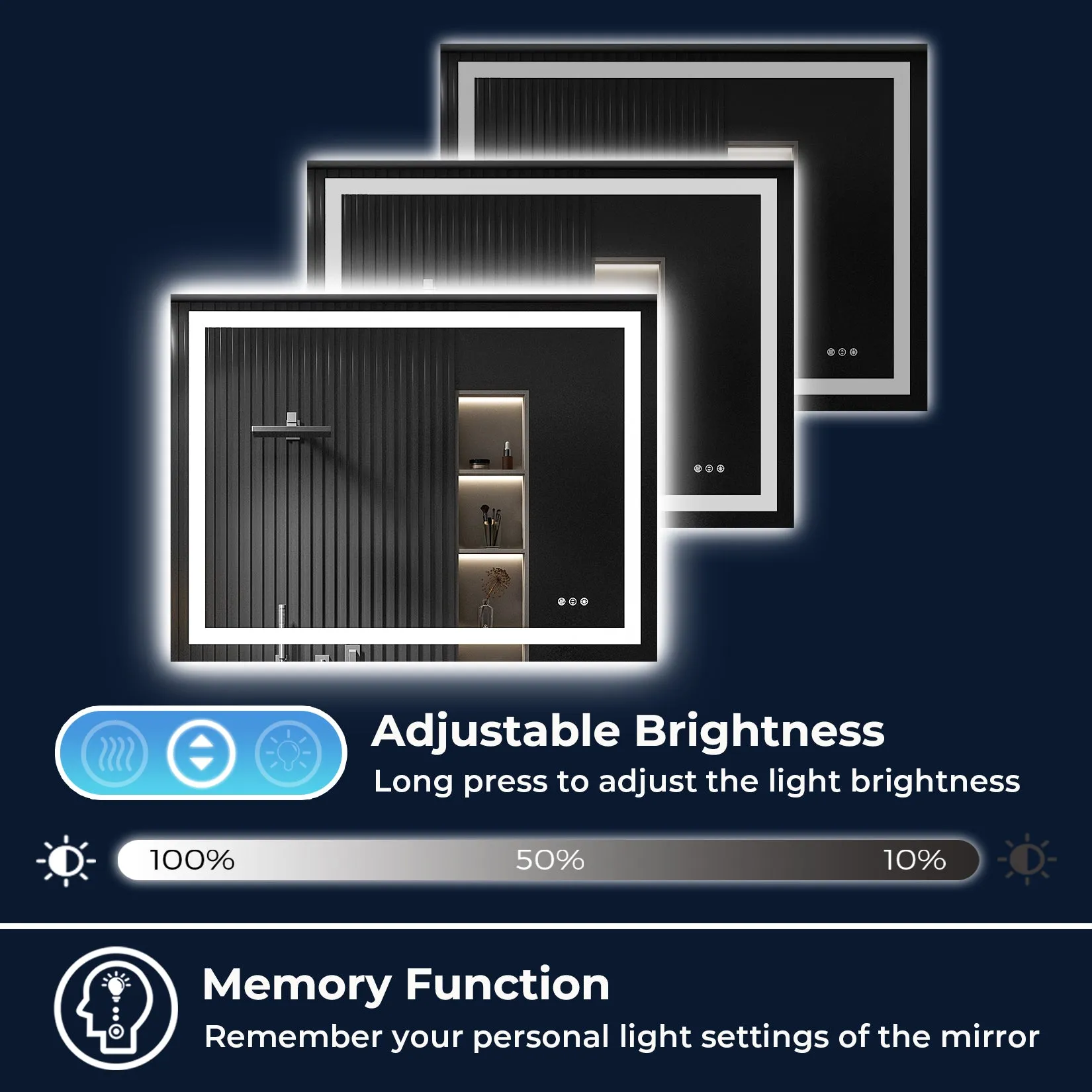 2022 Collection  Backlit   Frontlit LED Mirror for Bathroom 48 x 36 Inch