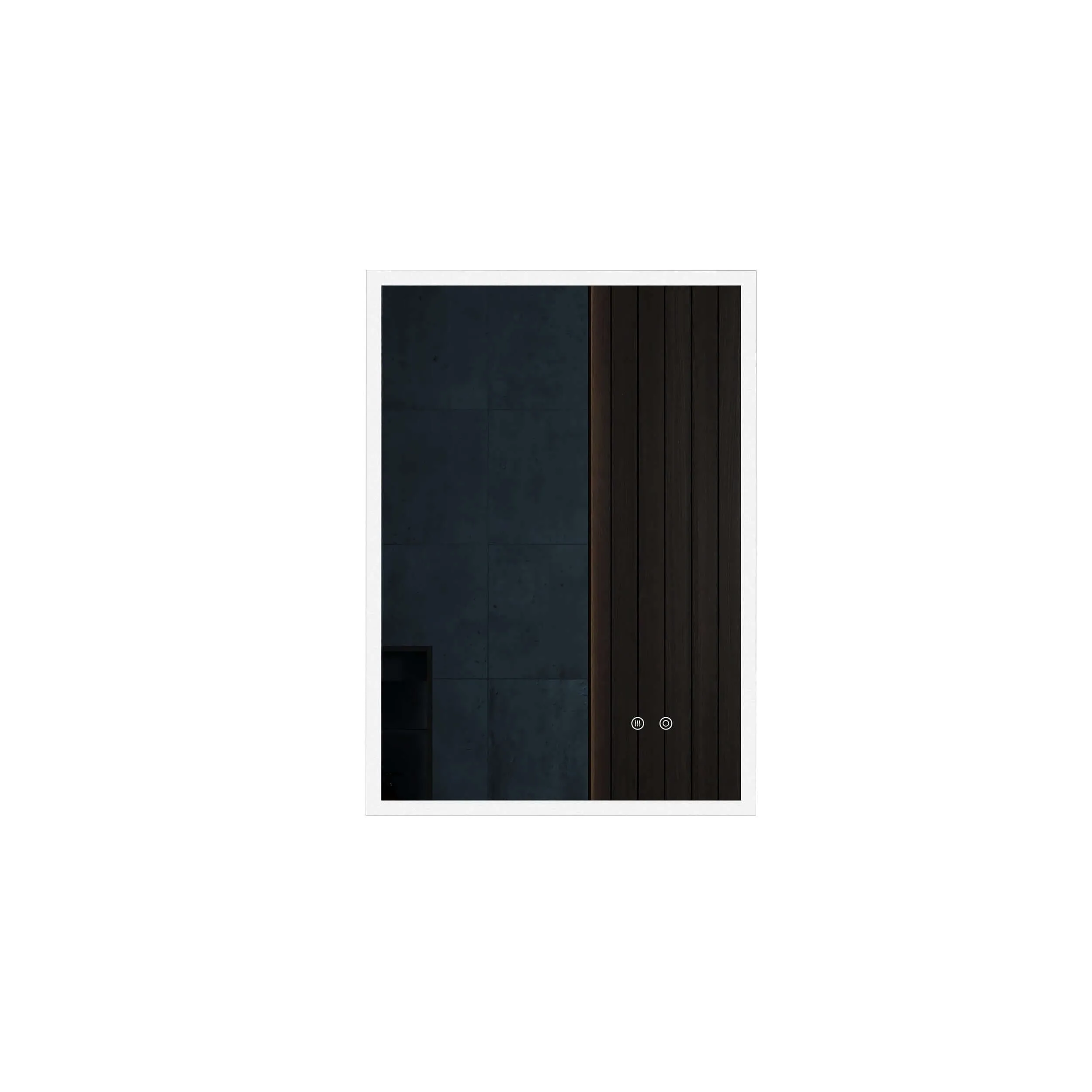 20" Modern Wall Mounted LED Backlit Anti-Fog Rectangular Bathroom Mirror with Temperature Adjustable and Memory Function Touch Switch