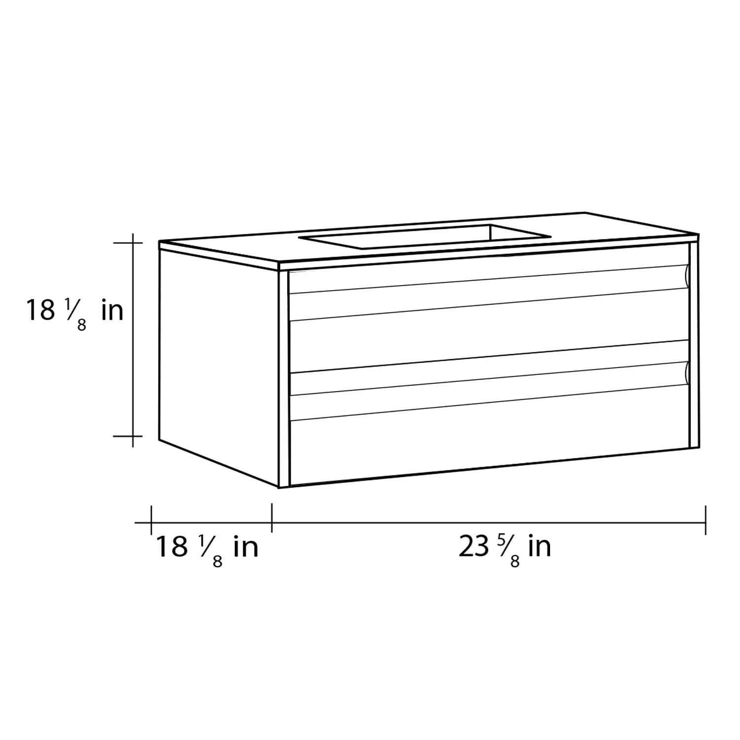 24" Single Vanity, Wall Mount, 2 Drawers with Soft Close, Walnut, Serie Barcelona by VALENZUELA