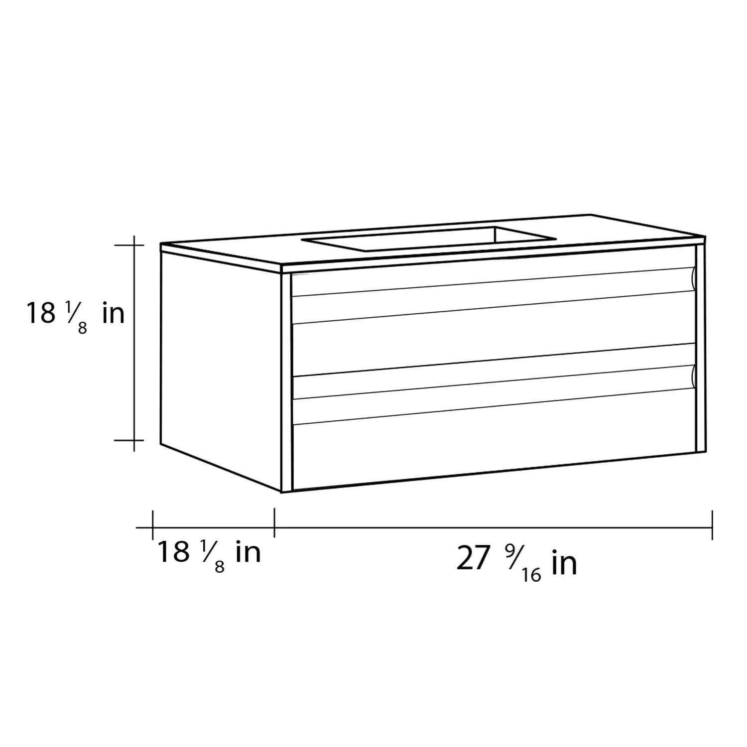 28" Single Vanity, Wall Mount, 2 Drawers with Soft Close, Walnut, Serie Barcelona by VALENZUELA