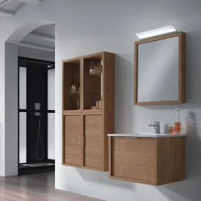 28" Single Vanity, Wall Mount, Drawer with Soft Close, Oak, Serie Tino by VALENZUELA