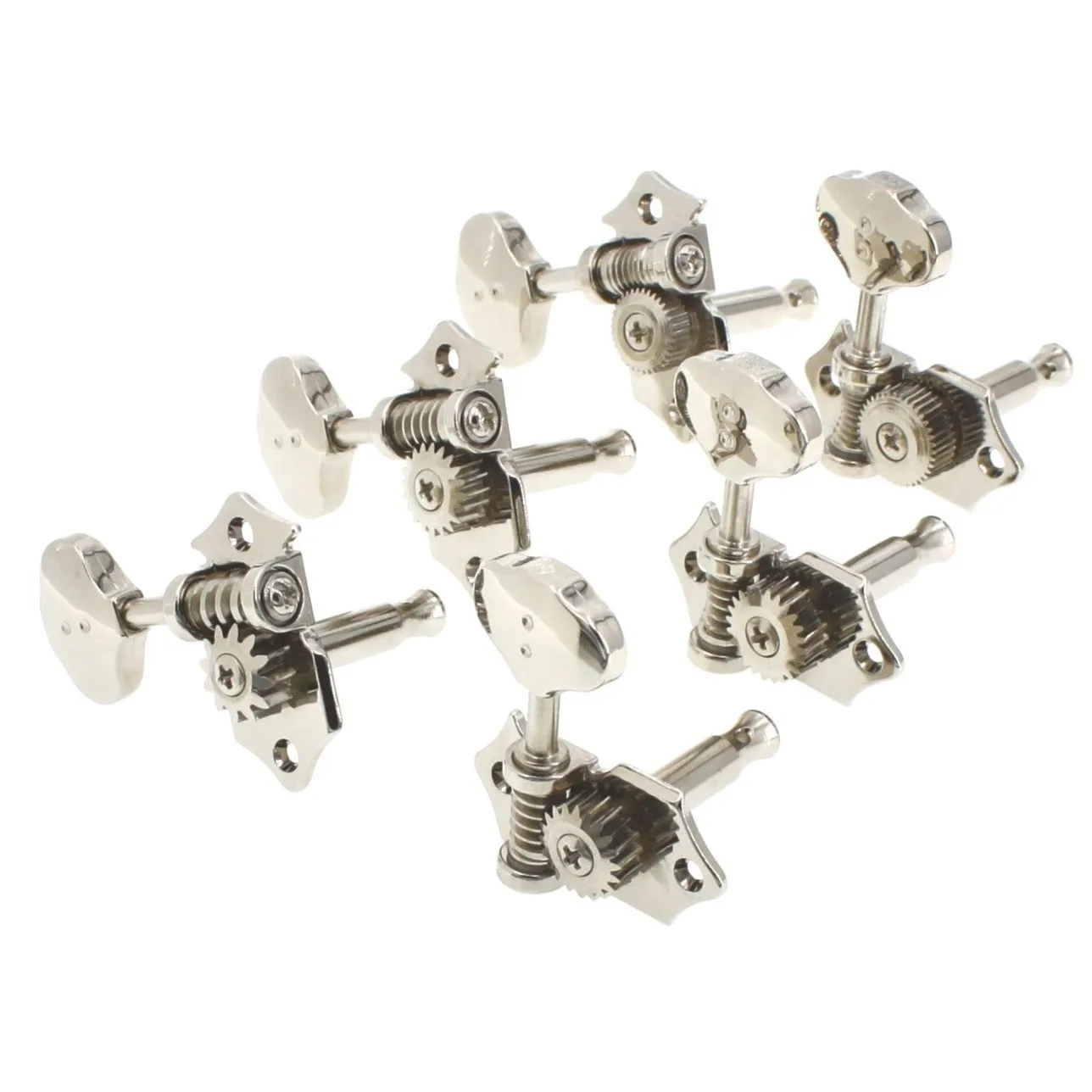 3 3 Ratio Electric Guitar Machine Heads Butterbean Button (PRN-3424, Nickel Finish)