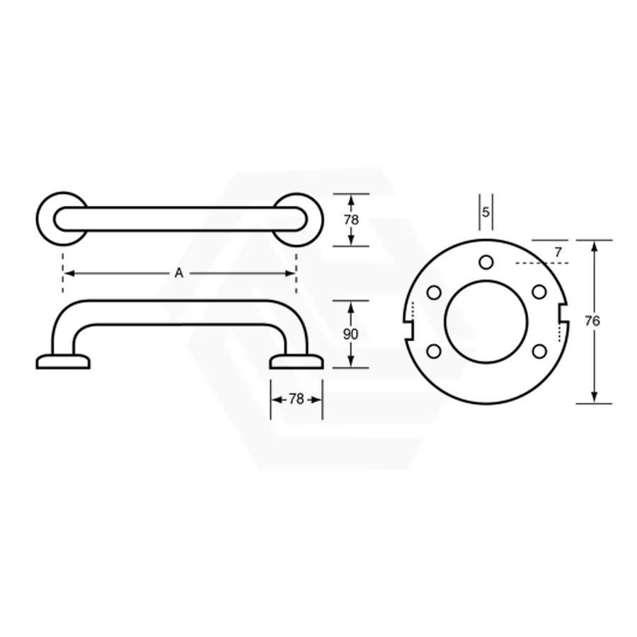 300-1500mm Satin Stainless Steel Straight Bar for Handicap or Disabled toilet and bathtub