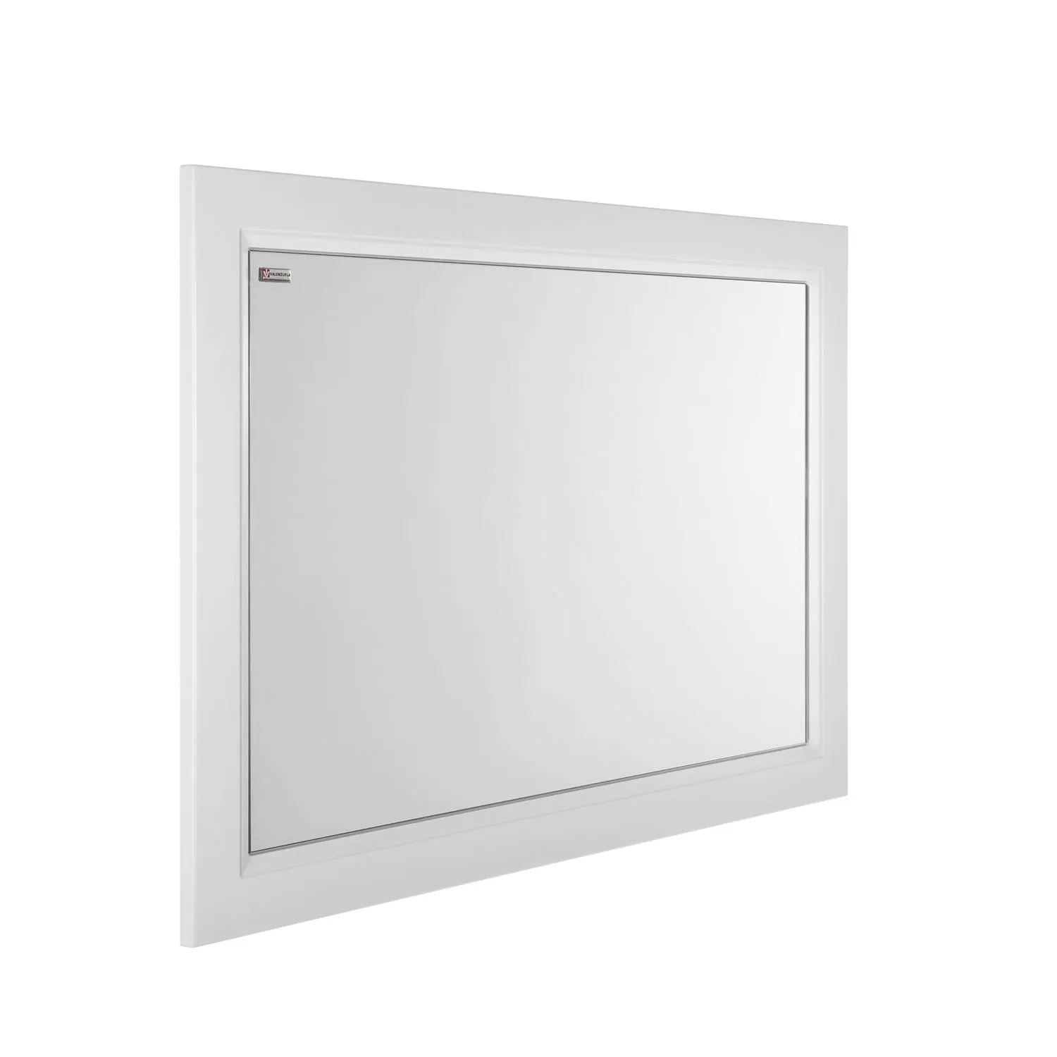 32" Framed Bathroom Vanity Mirror, Wall Mount, White Matt, Serie Class by VALENZUELA