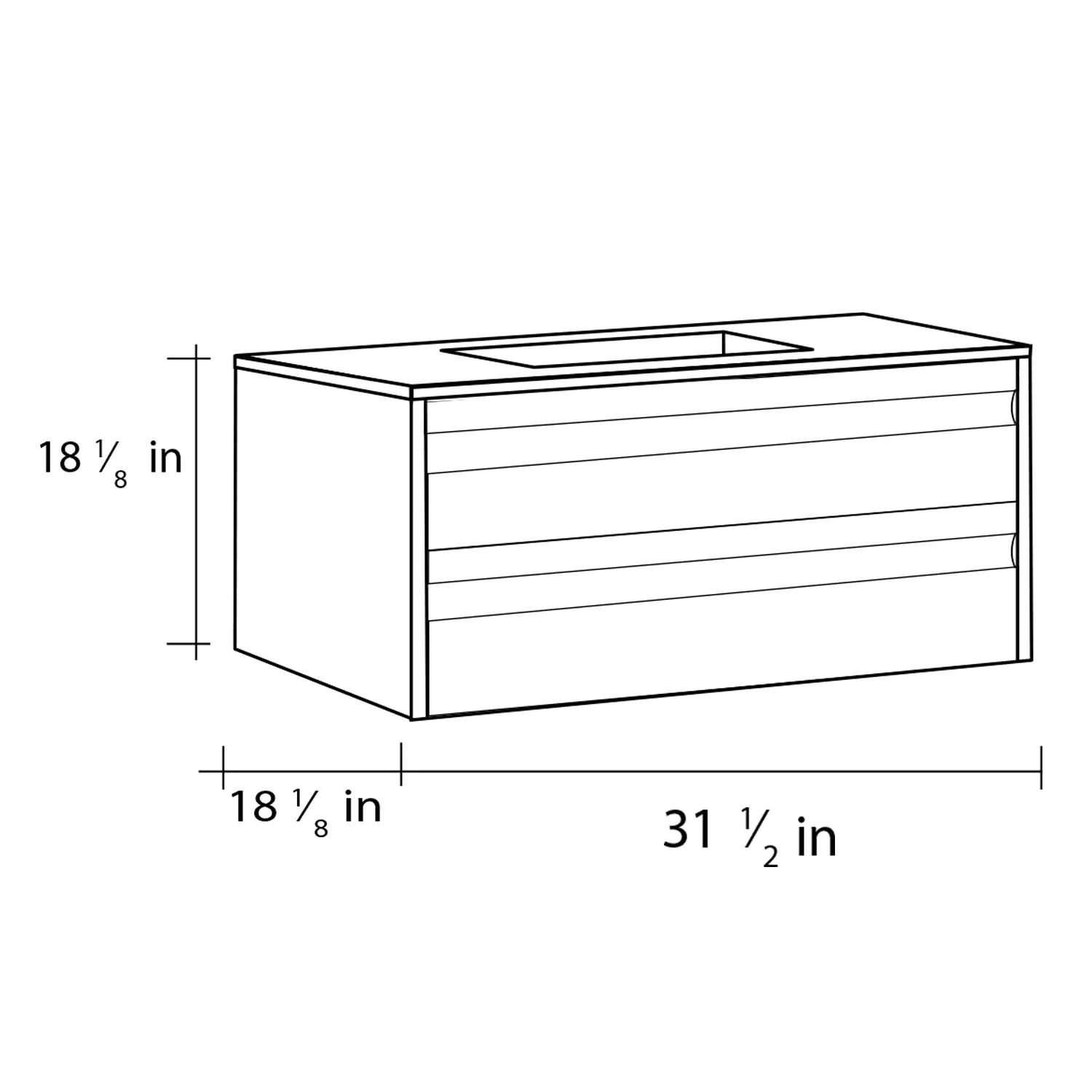 32" Single Vanity, Wall Mount, 2 Drawers with Soft Close, Walnut, Serie Barcelona by VALENZUELA