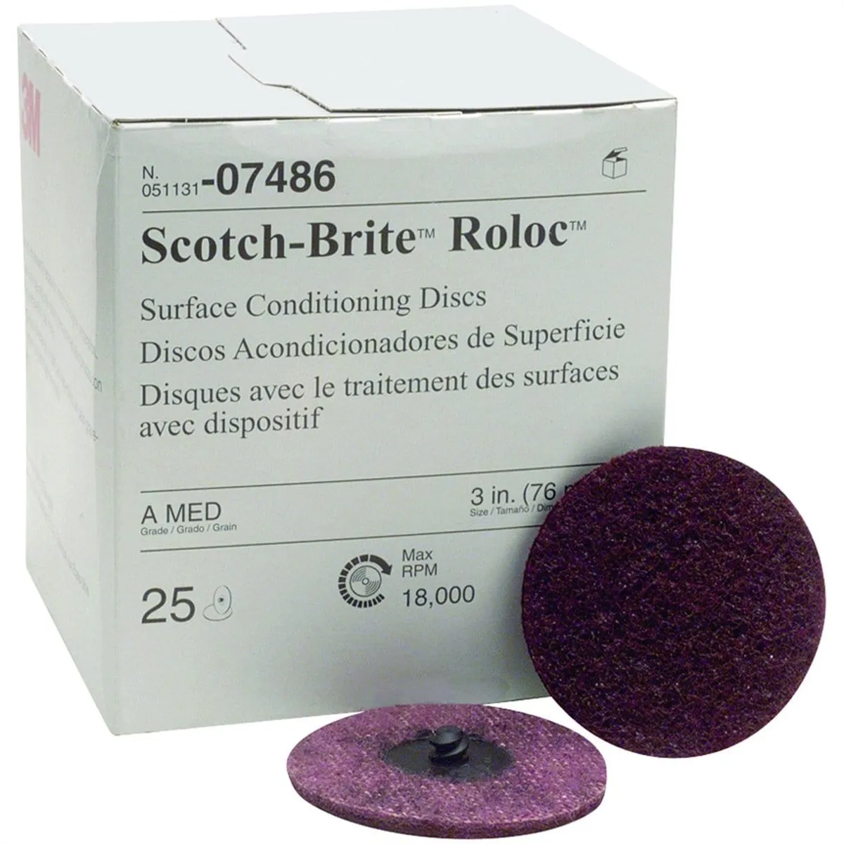 3M 7486 Disc Roloc 3 Md 25/Bg Red