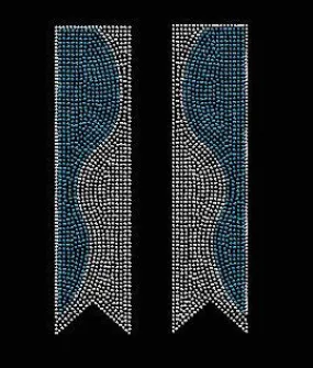 3" Full Swish Tails Rhinestone Heat Transfer Set