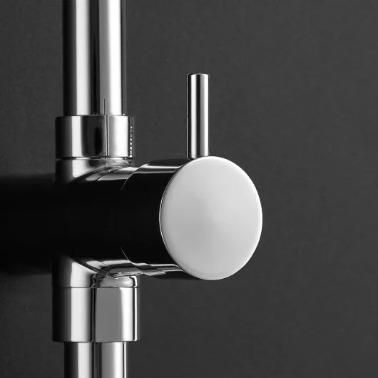 44" Chrome Brass Rainfall Shower Panel Wall Mount with Hand Show