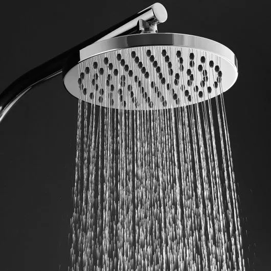 44" Chrome Brass Rainfall Shower Panel Wall Mount with Hand Show