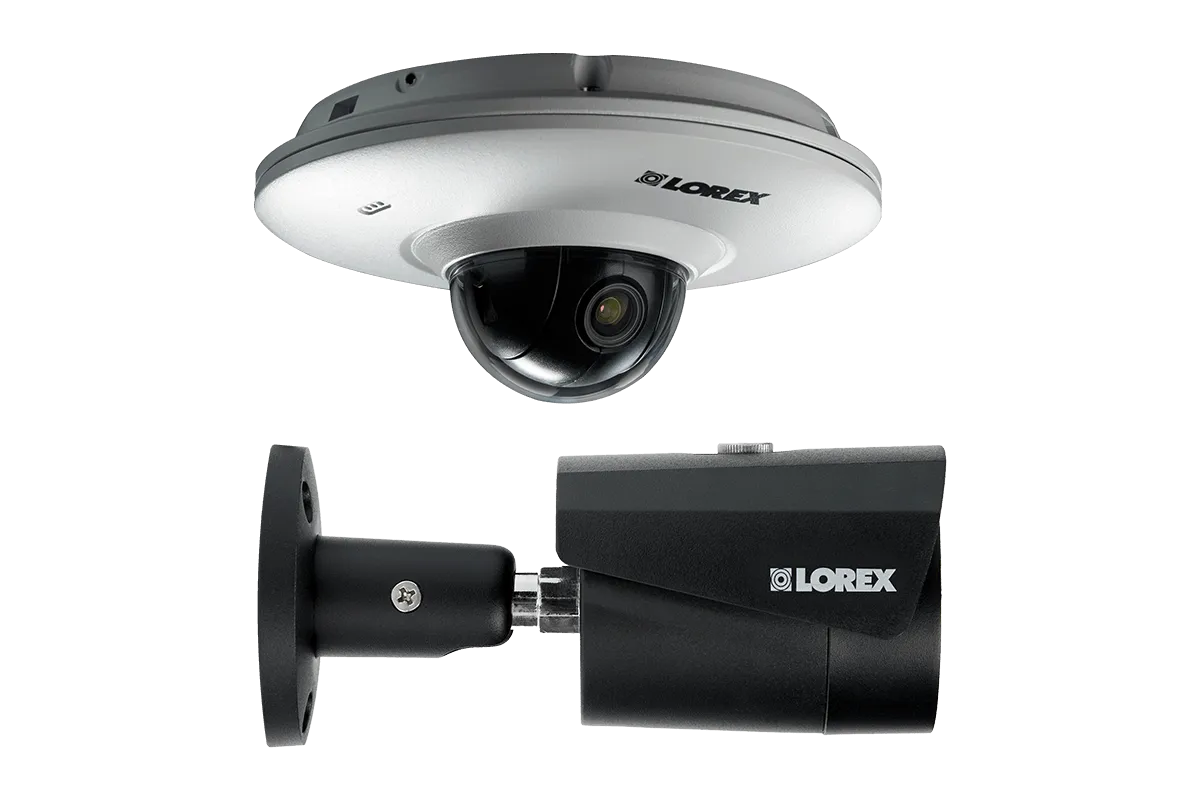 4K NVR System featuring 7 Color Night Vision 2K Cameras and 7 Pan Tilt Audio-Enabled Outdoor Cameras