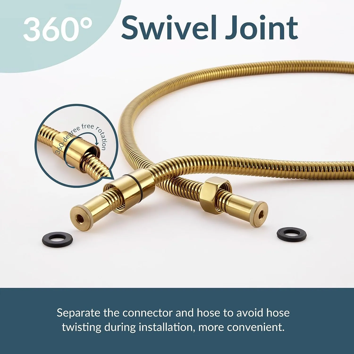 59" Shower Hose for Handheld Shower Head Brushed Gold