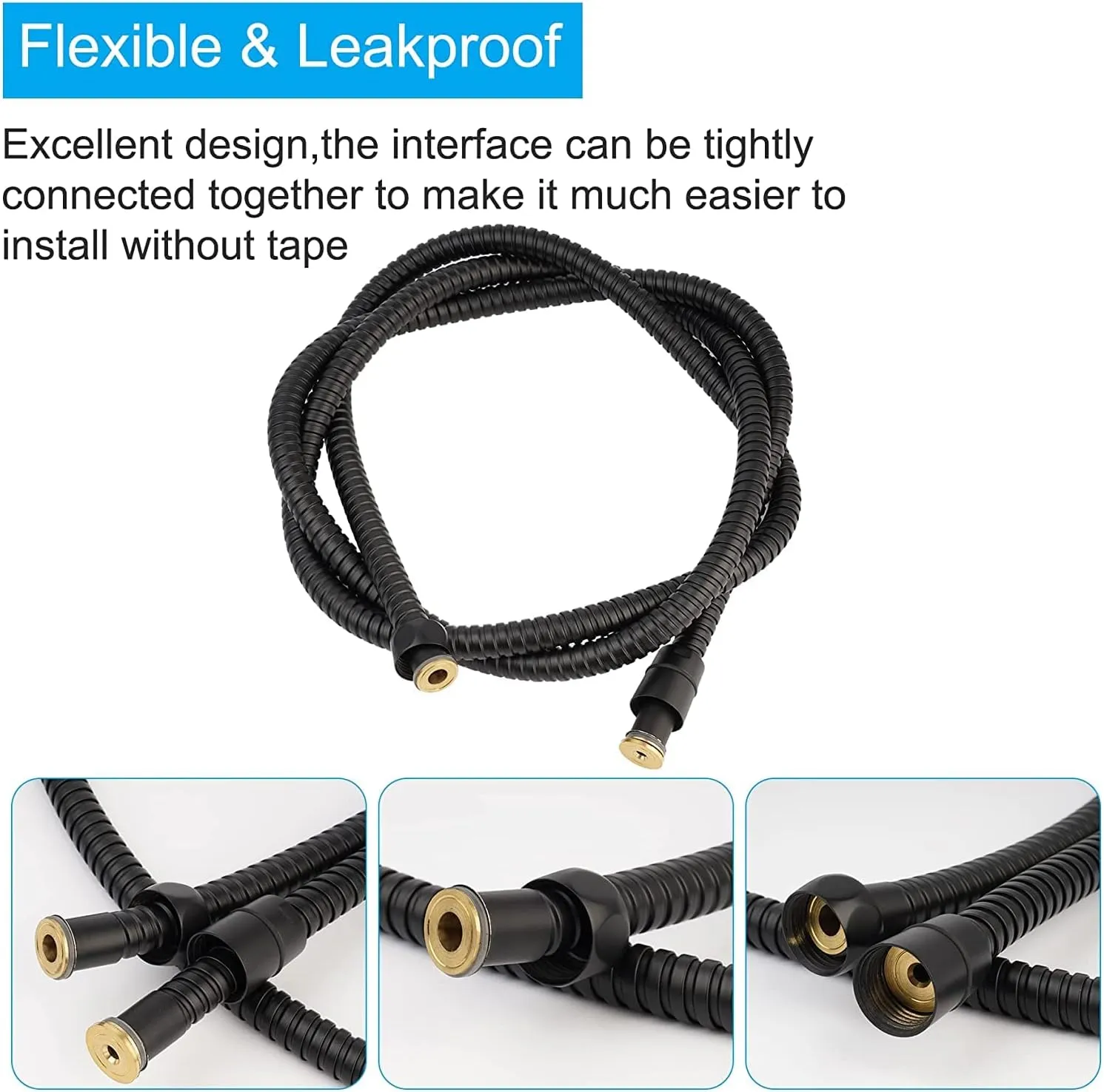 59" Shower Hose for Handheld Shower Head Matte Black