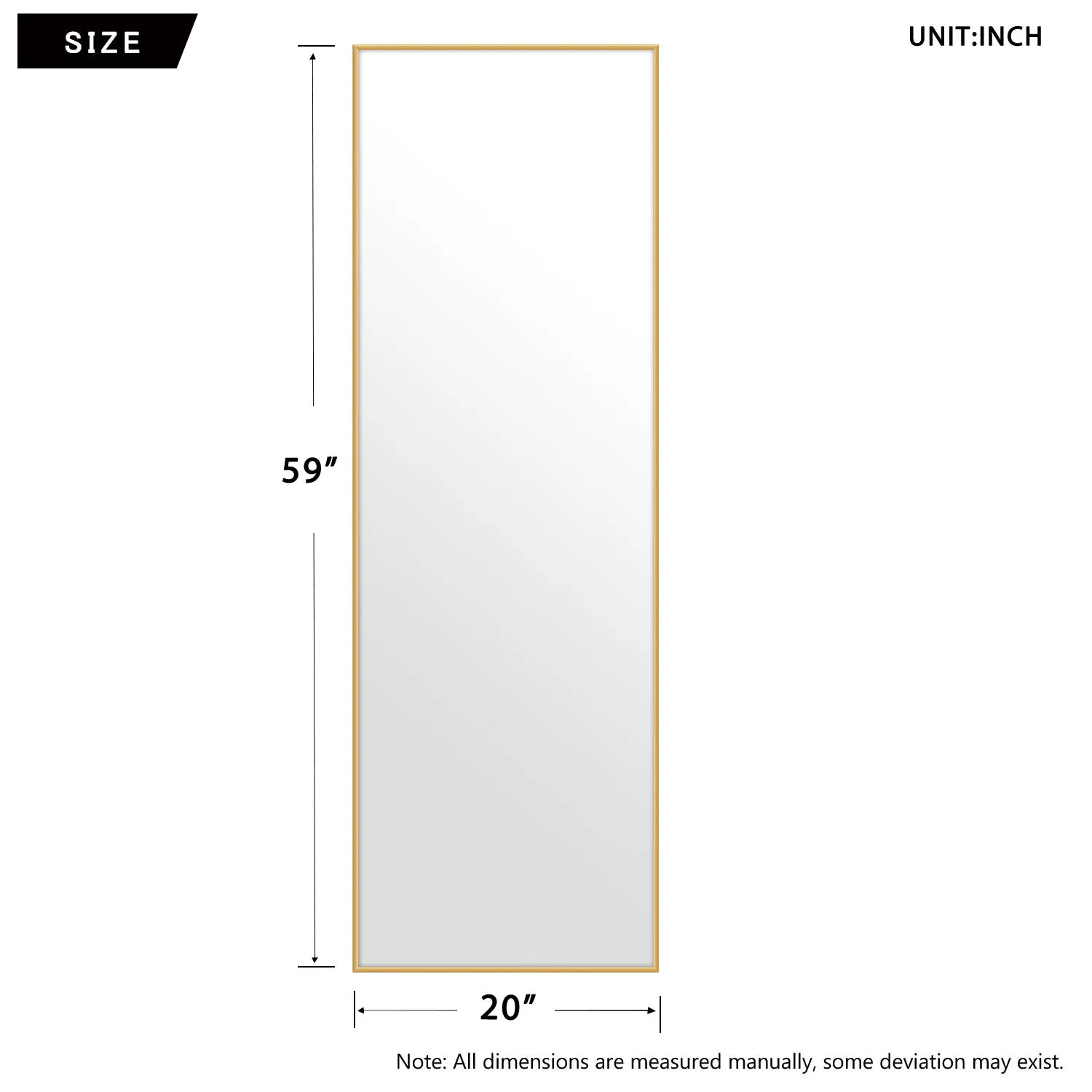 59" x 20" Framed Full-Length Mirror