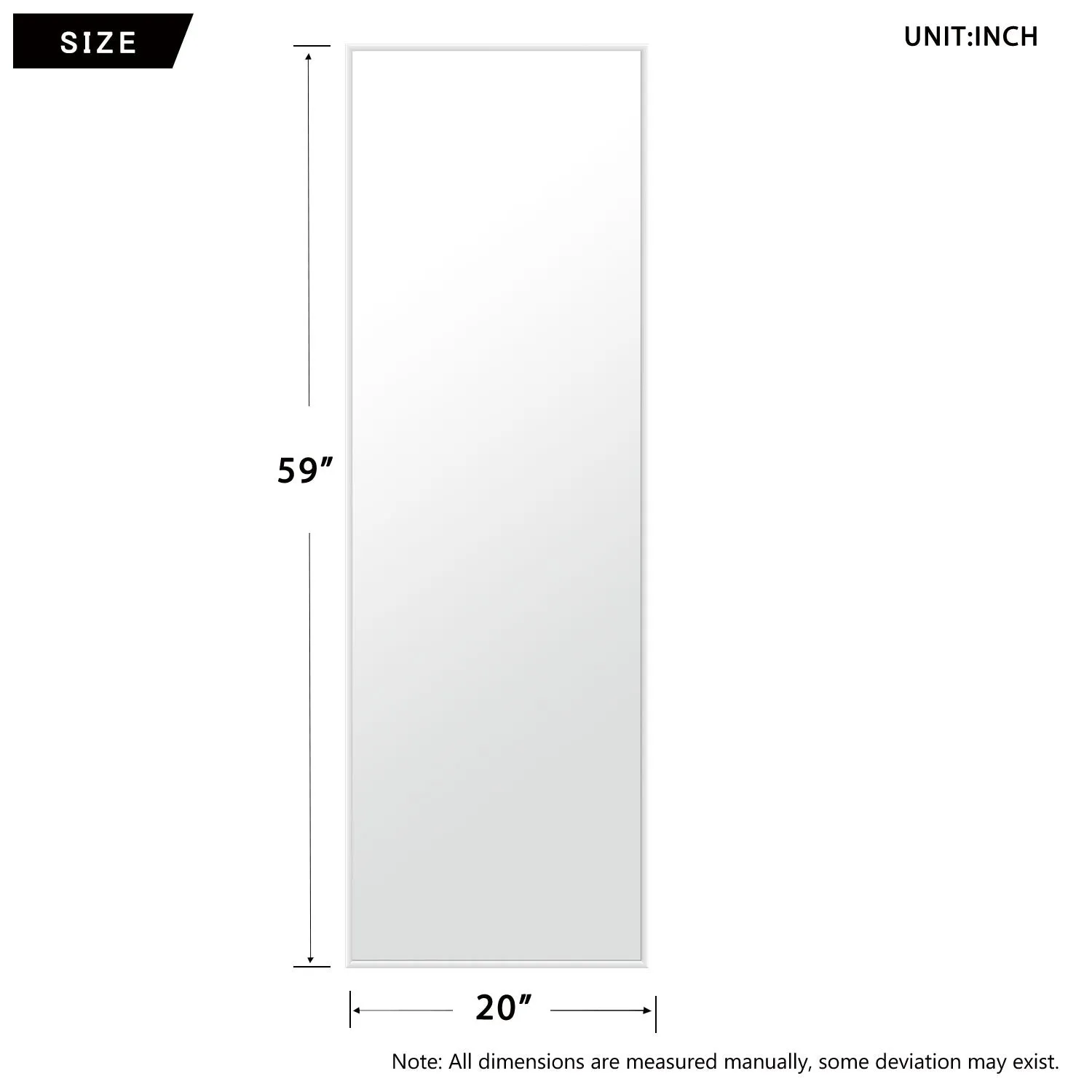 59" x 20" Framed Full-Length Mirror