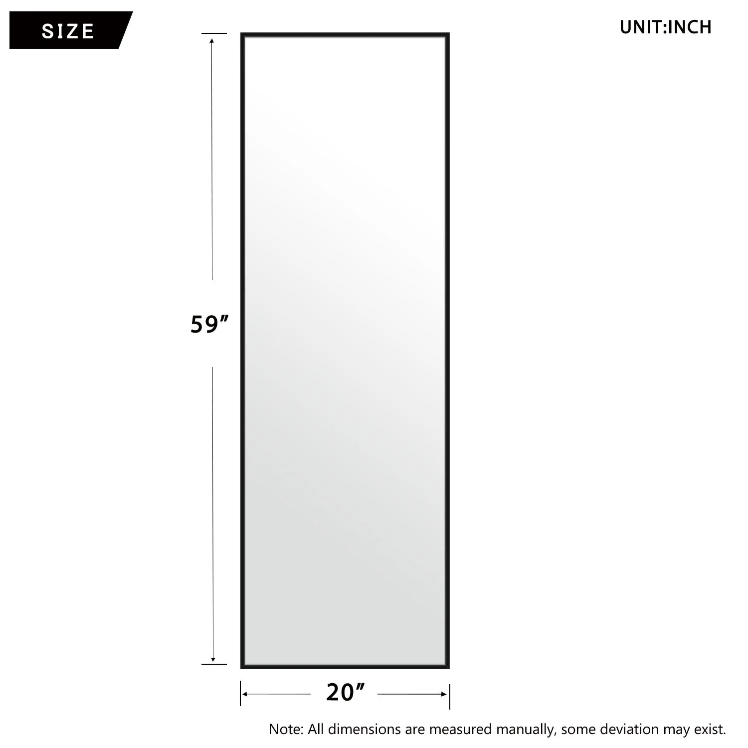59" x 20" Framed Full-Length Mirror