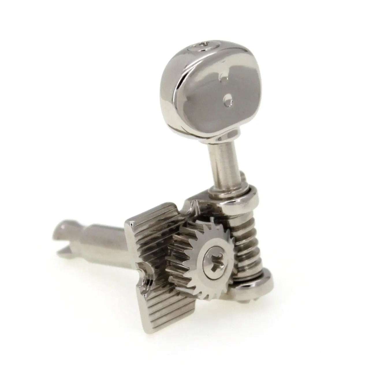 6-In-Line Retro Fender Style Ratio Lefty Machine Heads (PRN-4624-LN0, Nickel Finish)