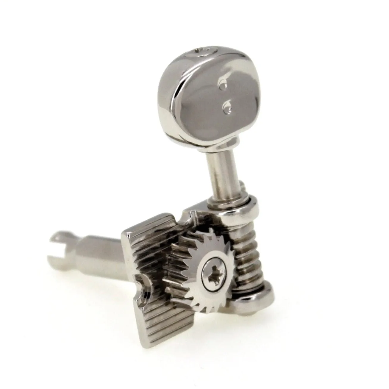 6-In-Line Retro Fender Style Ratio Lefty Machine Heads (PRN-4624-LN0, Nickel Finish)