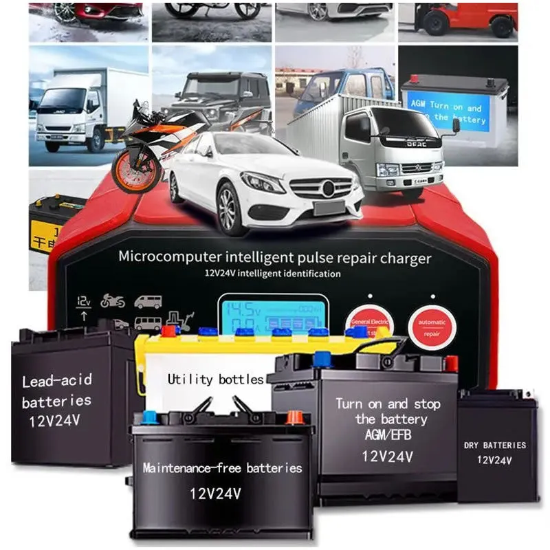 600W 12V/24V Heavy Duty Smart Car Battery Charger Pulse Repair Q-Cd918