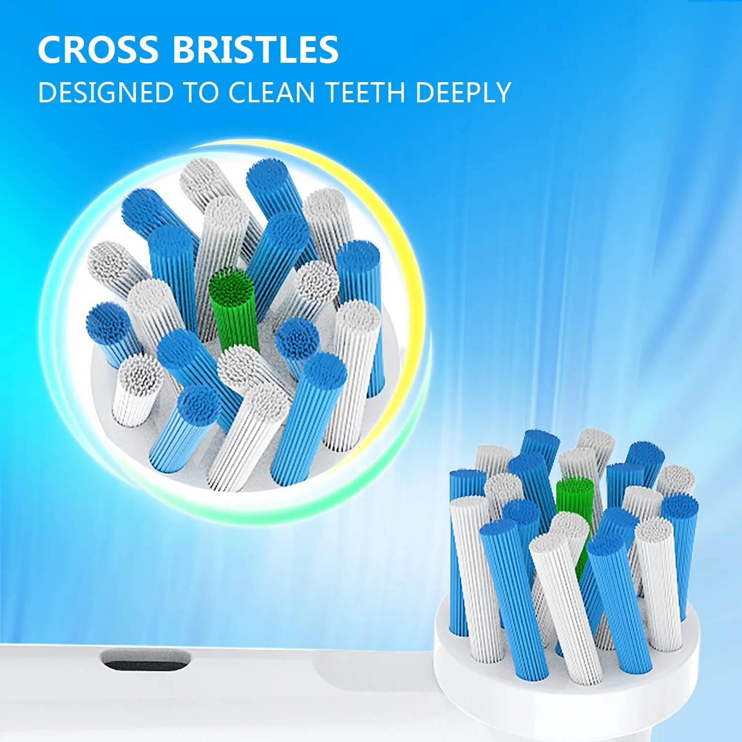 8pcs CrossAction Clean Brush Heads for Oral B