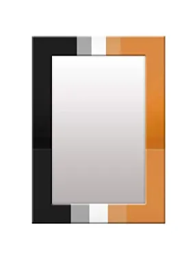 999STORE Printed Dressing Mirror Decorative Wall Mirror Black and Orange Strips washroom Bathroom Mirror (MDF_18X24 Inches) MirrorBRP344