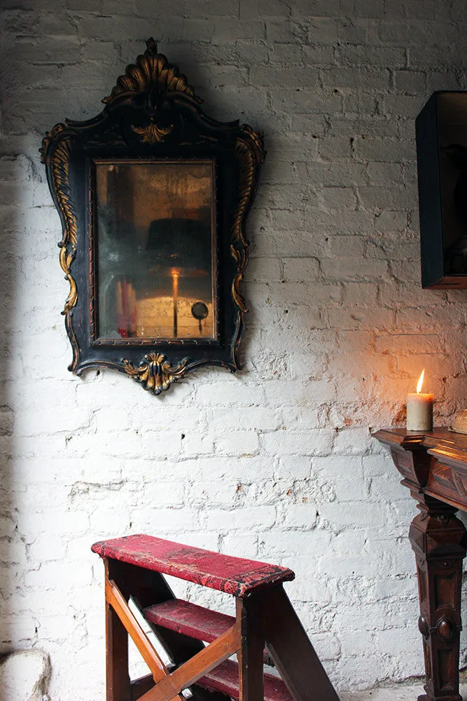 A Decorative 18thC Painted & Carved Oak Wall Mirror c.1790