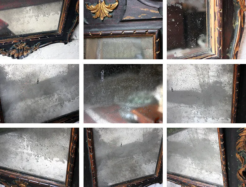 A Decorative 18thC Painted & Carved Oak Wall Mirror c.1790