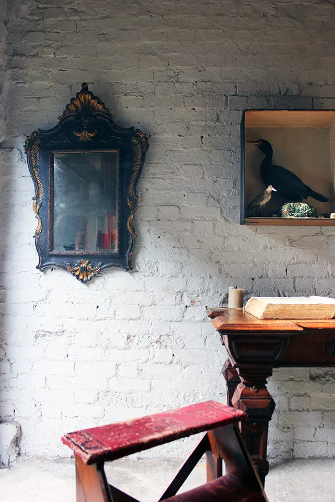 A Decorative 18thC Painted & Carved Oak Wall Mirror c.1790