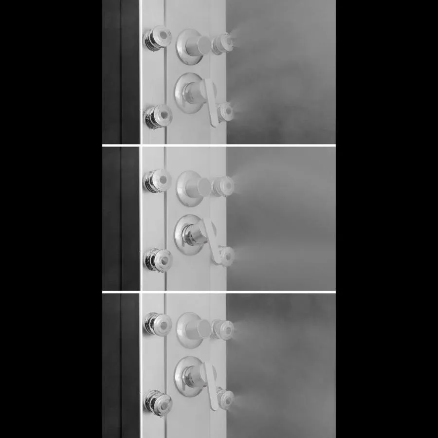 AKDY 51-in Chrome Silver 8-Spray Shower Panel System (Valve Included)