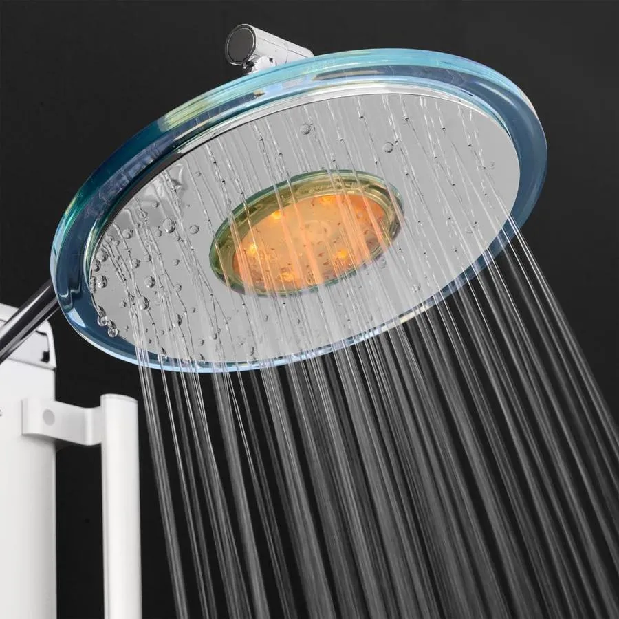 AKDY 51-in Chrome Silver 8-Spray Shower Panel System (Valve Included)