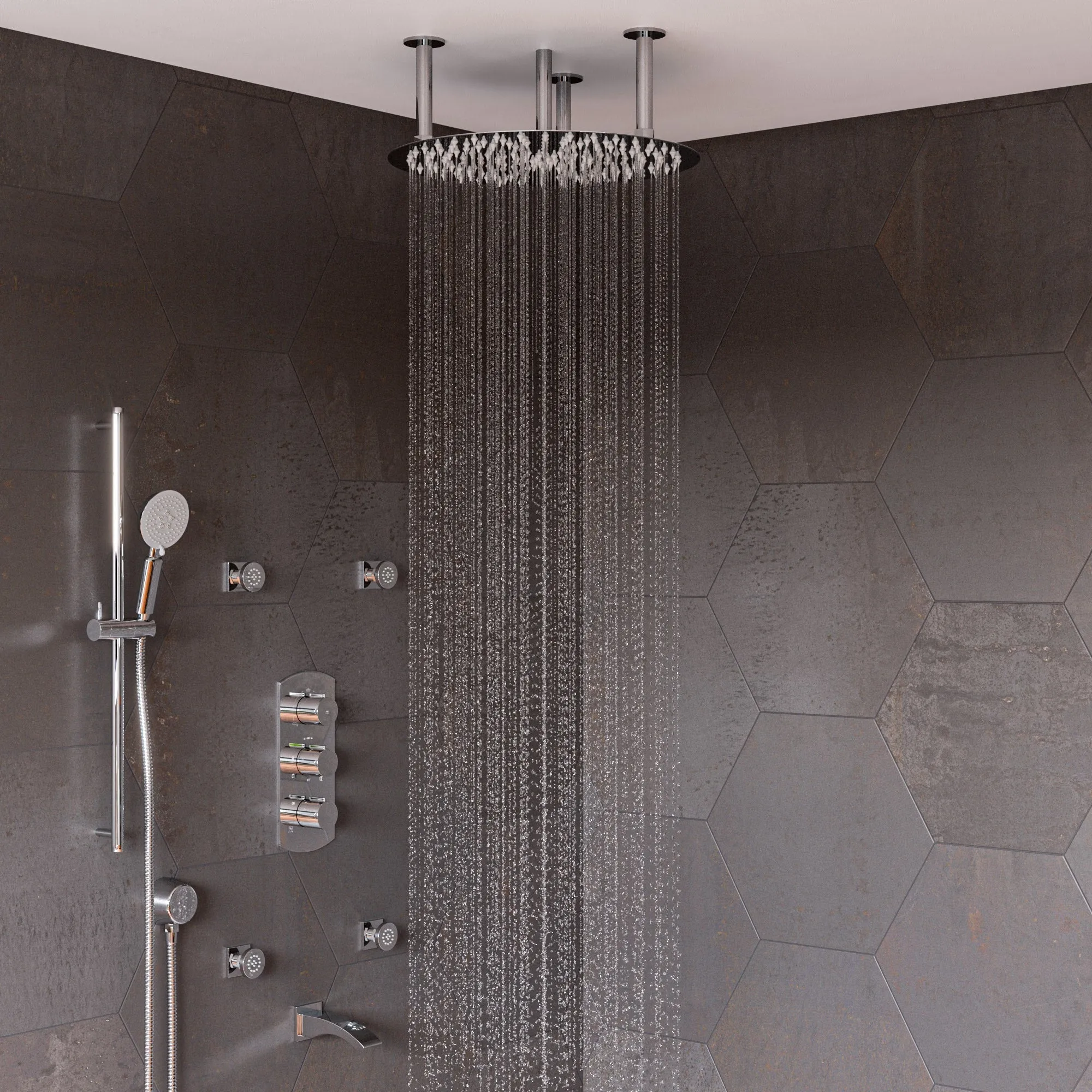 ALFI brand RAIN20R 20" Round Ultra Thin Rain Shower Head Stainless Steel