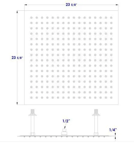 ALFI brand RAIN24S 24" Square Ultra Thin Rain Shower Head Stainless Steel