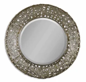 Alita Champagne Woven Metal Mirror