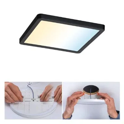 Areo VariFit Square LED Recessed Panel Smart Home Zigbee 175x175mm Tunable White - Black