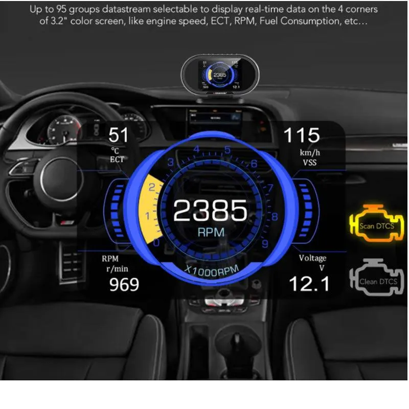 Auto On-board Computer Gauge And OBDII Engine Scanner AD-220