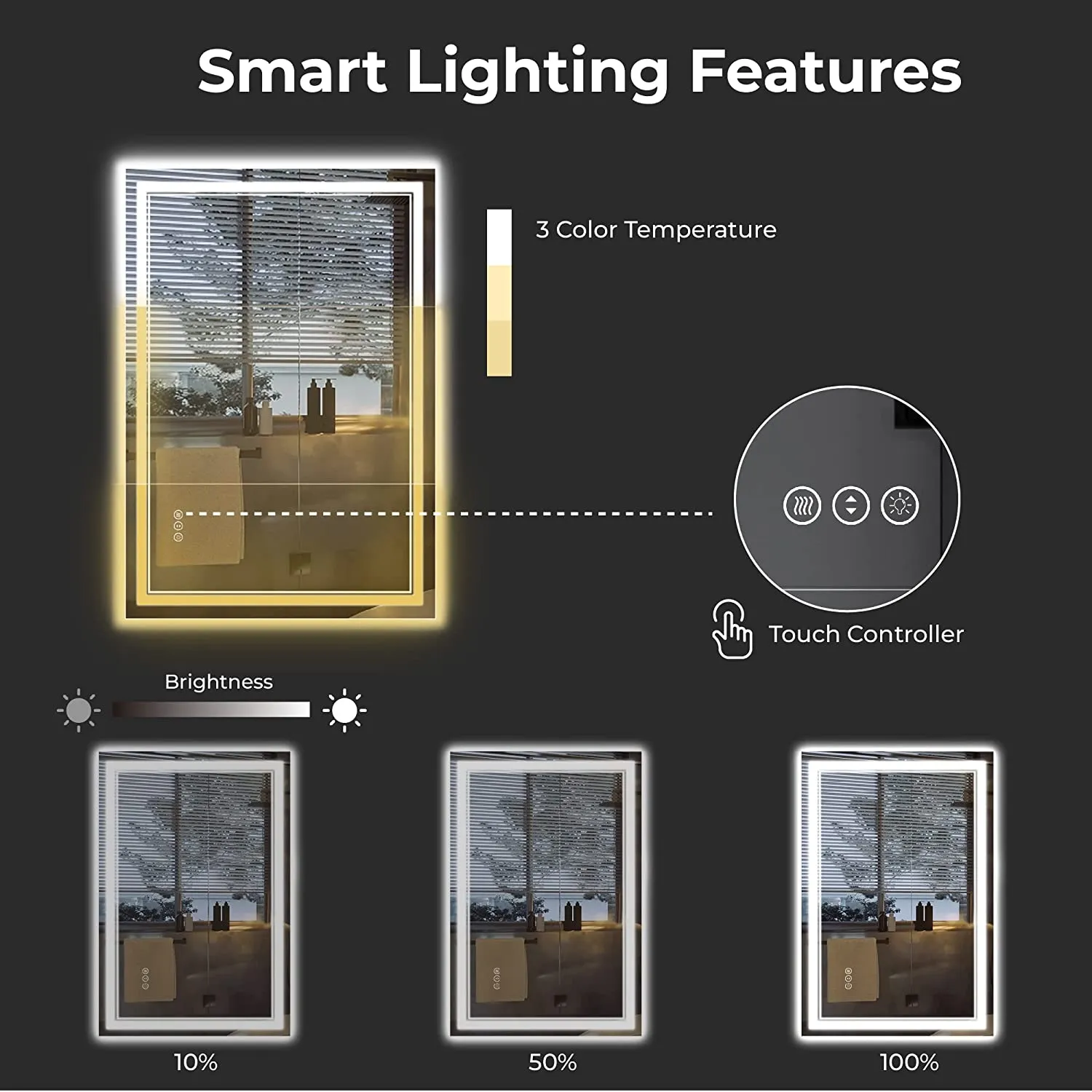 Awandee Backlit   Front-Lighted LED Mirror for Bathroom 20 x 28 Inch