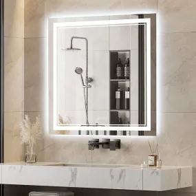 Awandee Home Backlit   Front Lighted Vanity Mirror for Bathroom 36 x 36 Inch