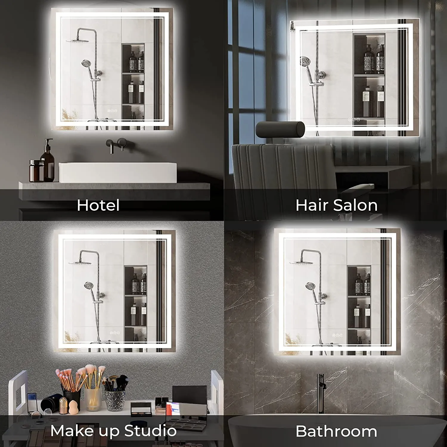 Awandee Home Backlit   Front Lighted Vanity Mirror for Bathroom 36 x 36 Inch