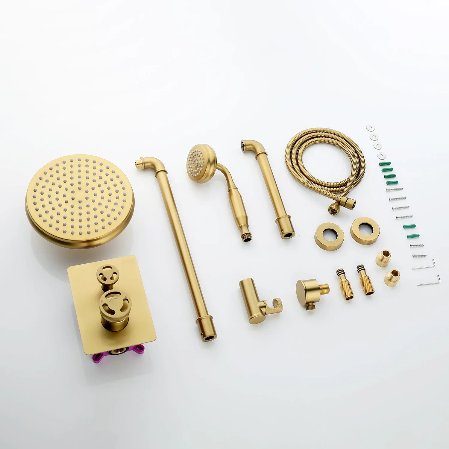Bathroom Luxury Rain Mixer Combo Set Wall Mount Rainfall Shower System RB1152