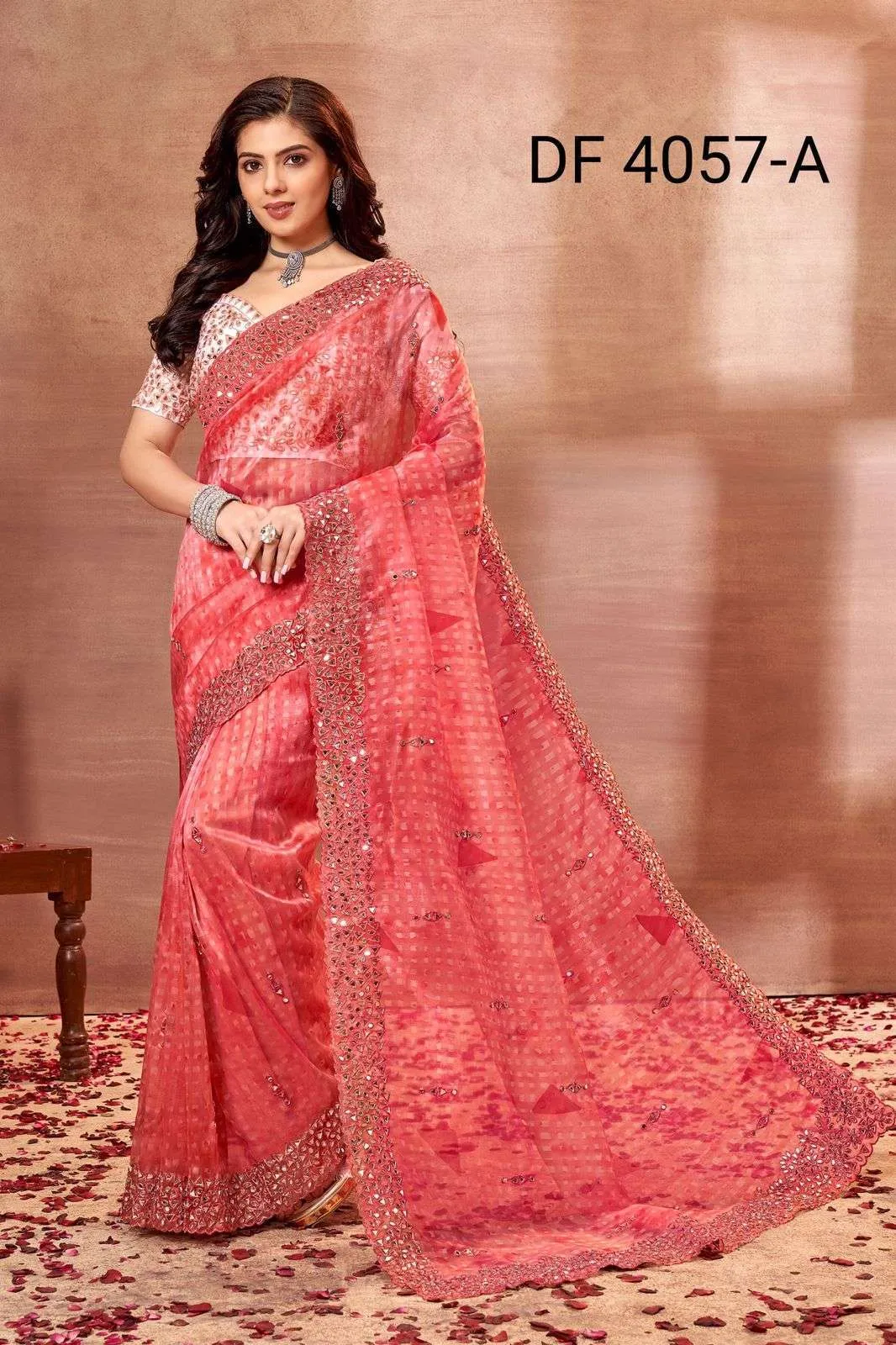 Beautiful Designer Bollywood Soft Orgenza Sequence Saree