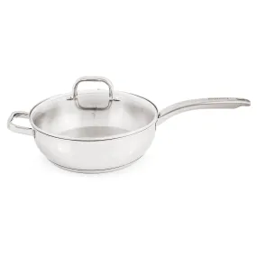 BergHOFF Belly Shape 18/10 Stainless Steel 9.5" Deep Skillet with Glass Lid