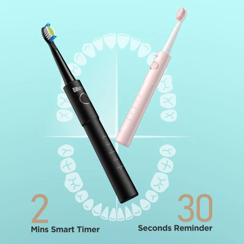 Bitvae E11 Effective Electric Toothbrush with 8 Heads and Travel Case - Long Battery Life - 5 Cleaning Modes